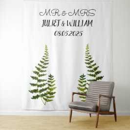 Klassieke Script Mr & Mrs Wedding Backdrop banner Wandkleed