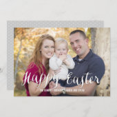 Klassieke script paasfotokaarten bewerkbare kleur feestdagenkaart (Voorkant / Achterkant)