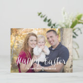 Klassieke script paasfotokaarten bewerkbare kleur feestdagenkaart (Staand voorkant)