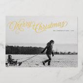 Klassieke script Prettig Kerstfeest Folie Folie Ke Folie Feestdagenkaart (Voorkant)