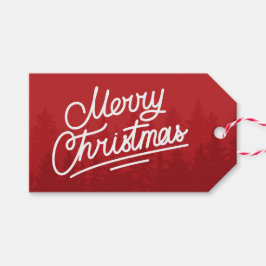 Klassieke Script Prettig Kerstmis Eenvoudige Typog Cadeaulabel