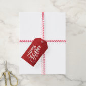 Klassieke Script Prettig Kerstmis Eenvoudige Typog Cadeaulabel (Met Touw)