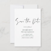 Klassieke Script Save the Date Wit met enveloppen (Voorkant)