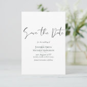 Klassieke Script Save the Date Wit met enveloppen (Staand voorkant)