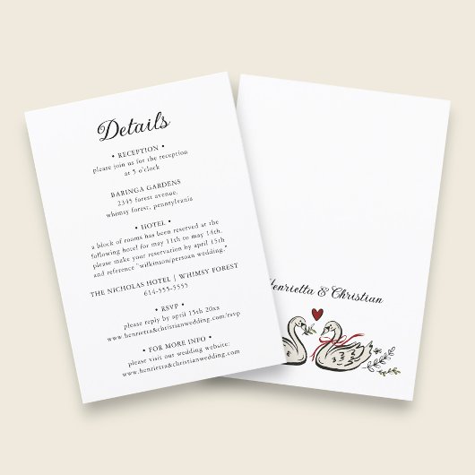 Klassieke Script Trouwdetails Kaart
