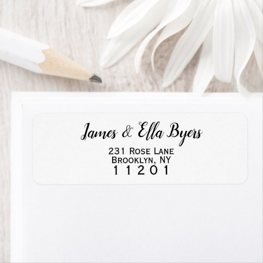 Klassieke Script Typografie Retouradres Label (Insitu)