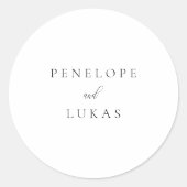 Klassieke Script Witte Envelope Seals Ronde Sticker (Voorkant)