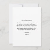 Klassieke script zwart-wit afstudeerfoto bedankkaart (Achterkant)