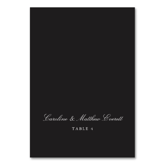 Klassieke script zwarte elegante aangepaste naam t kaart (Voorkant)
