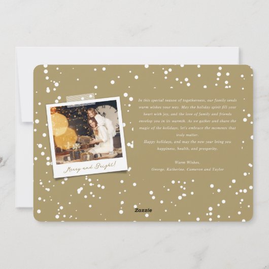 Klassieke scriptaserfoto van Merry Kerstmis Feestdagenkaart (Achterkant)