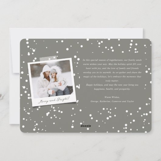 Klassieke scriptaserfoto van Merry Kerstmis Feestdagenkaart (Achterkant)