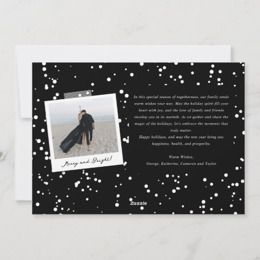 Klassieke scriptaserfoto van Merry Kerstmis Feestdagenkaart (Achterkant)