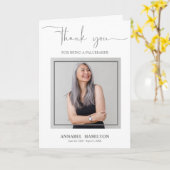 Klassieke scriptdrager Dank u wel foto-kaart Kaart (Gele Bloem)