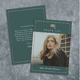 Klassieke Scriptie Gouden Foto Afstudeerceremonie Bedankkaart