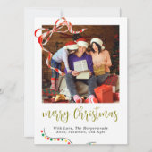Klassieke Scriptie Kerstmis Lint Accent Feestdagenkaart (Voorkant)