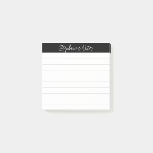 Klassieke scriptie notities zwart grijs gelinieerd post-it® notes (Voorkant)