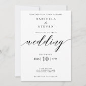 Klassieke scriptkalligrafie bruiloft-uitnodiging kaart (Voorkant)