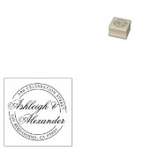 Klassieke scriptnamen Rond retouradres Rubberstempel (Gestempeld)