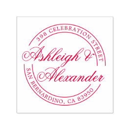 Klassieke scriptnamen Rond retouradres Zelfinktende Stempel