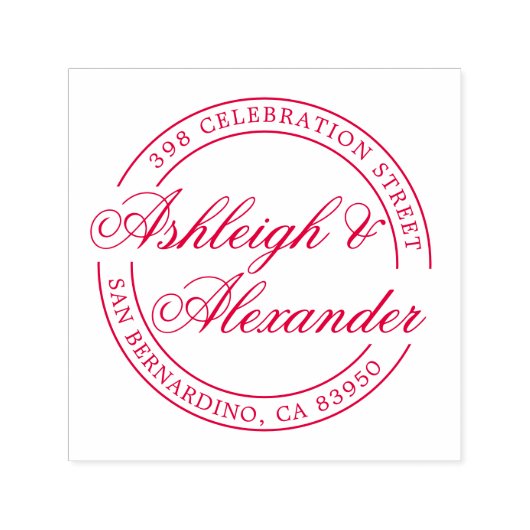 Klassieke scriptnamen Rond retouradres Zelfinktende Stempel (Design)