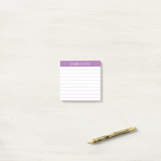 Klassieke scriptnotities met lavendel voering post-it® notes (Op bureau)