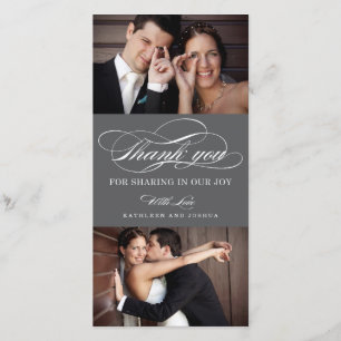 Klassieke scriptweduwen Dank u fotokaarten Bedankkaart