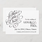 Klassieke Scroll Font Save the Date (Voorkant / Achterkant)