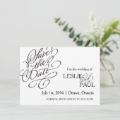 Klassieke Scroll Font Save the Date (Staand voorkant)