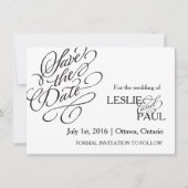 Klassieke Scroll Font Save the Date (Voorkant)