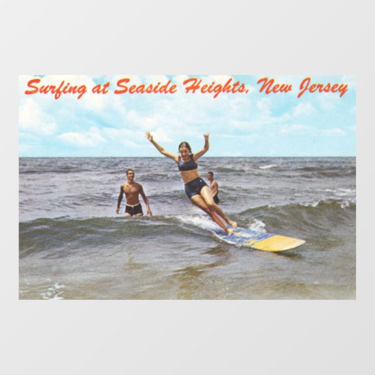 Klassieke Seaside Heights New Jersey Surf Kunst Raamsticker (Vel)
