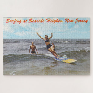 Klassieke Seaside Heights New Jersey Surfing Kunst Legpuzzel