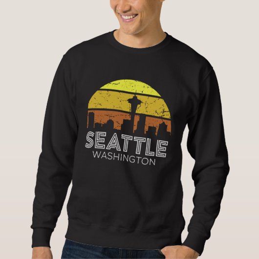 Klassieke Seattle Washington Zonsondergang Trui (Voorkant)