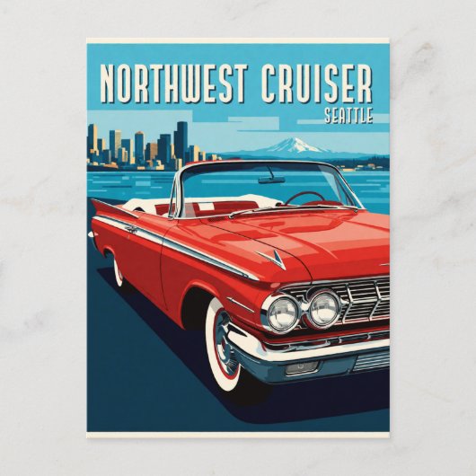Klassieke Seattle-wegcruiser Briefkaart (Voorkant)