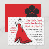 Klassieke Senorita in het rood Kaart (Voorkant / Achterkant)