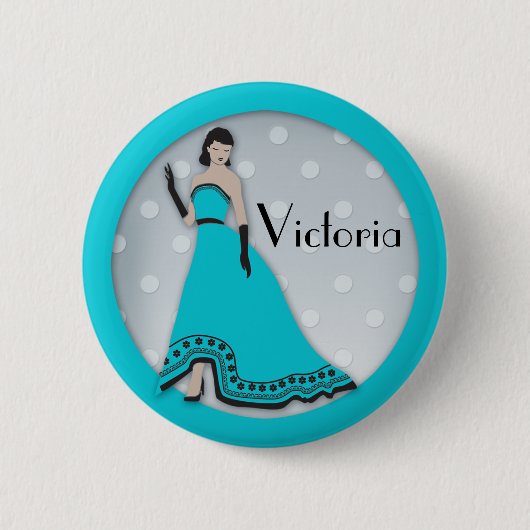 Klassieke Senorita in Turquoise en Silver Button (Voorkant)