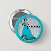 Klassieke Senorita in Turquoise en Silver Button (Voorkant /achterkant)