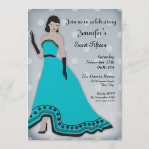 Klassieke Senorita in Turquoise en Silver Kaart