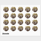 Klassieke Sepia auto Ronde Sticker (Vel)