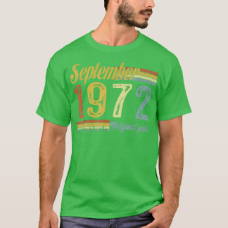 Klassieke september 1972 Happy 49th Bday Arts Orig T-shirt