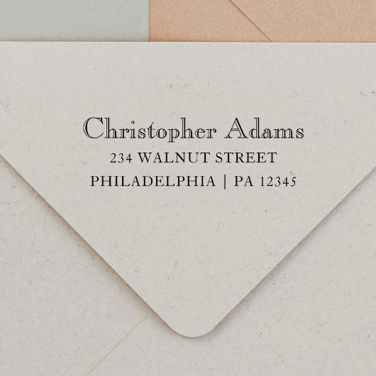 Klassieke Serif Typografie Retouradres Zelfinktende Stempel