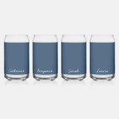 Klassieke Serious Blue Minimalist Naam Can Glas (Voorkant)