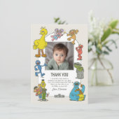 Klassieke Sesamstraat-personages verjaardag Bedankkaart (Staand voorkant)