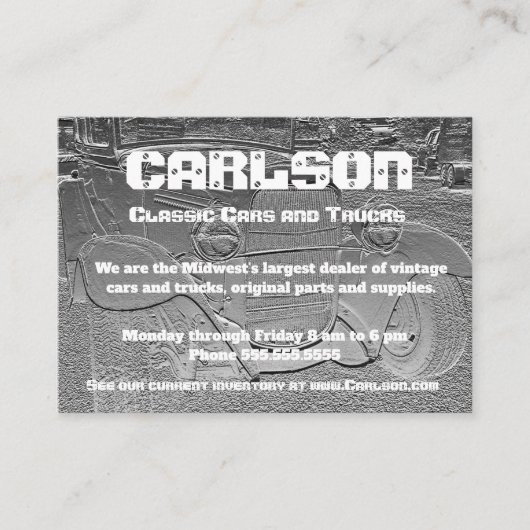 Klassieke set met reliëfdruk visitekaartje (Voorkant)