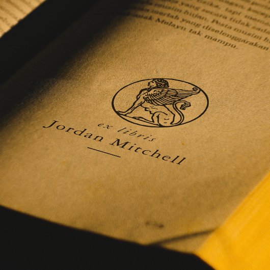 Klassieke Sfinx Boekplaat Naam Ex Libris Boek Rubberstempel