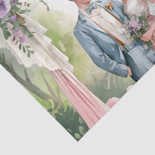 Klassieke Shabby Chic bruiloft Tissuepapier (Detail)