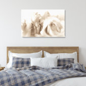 Klassieke Shabby Chic White Roses Canvas Afdruk (Insitu (Slaapkamer))