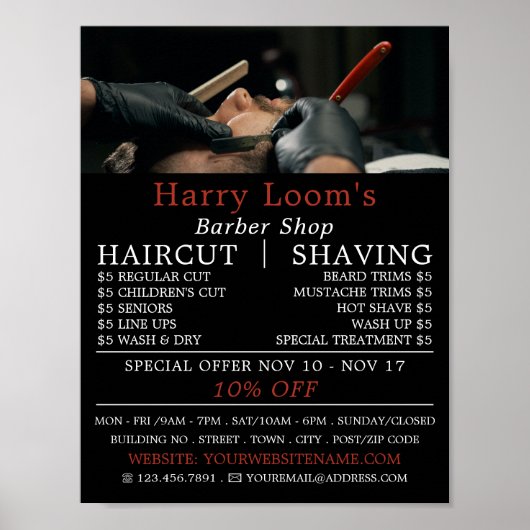 Klassieke Shave, Mannen Barbers Adverteren Poster (Voorkant)