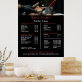 Klassieke shave, Mannen Barbers Price List Poster (Keuken)