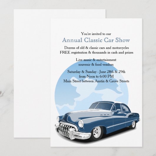 Klassieke Show uitnodiging (Voorkant / Achterkant)