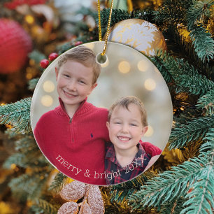 Klassieke siblings Fotokerstfeestmaal Keramisch Ornament
